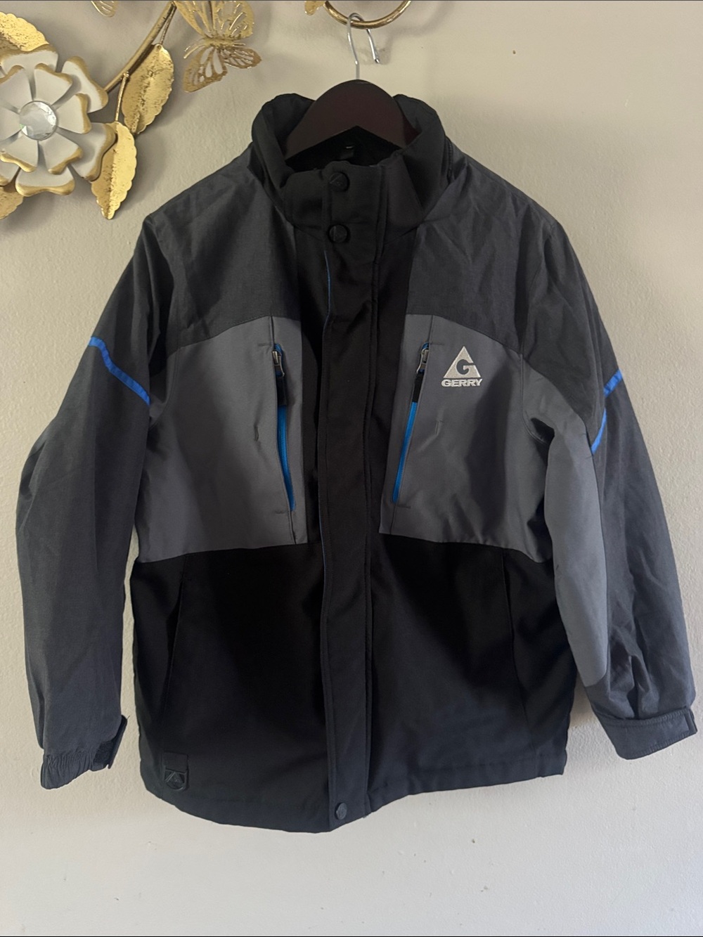 Gerry Weber Kids Black, Gray & Blue Waterproof Rain Jacket